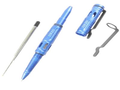 5.75″ BlueShield Tactical Pen – Clip Hole (Blue)